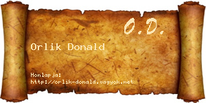 Orlik Donald névjegykártya